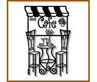 Bistro scene metal wall art