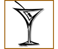 Straight martini metal wall art