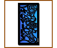 Movie marquee with LED RGB lighting system - metal wall art