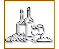 Two wine bottle scene metal wall art