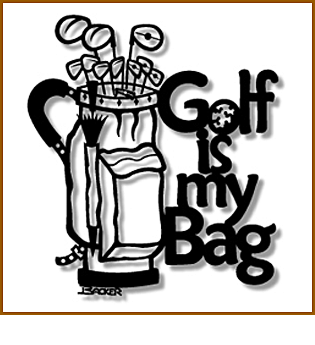 Golf Bag Metal Art Sculpture